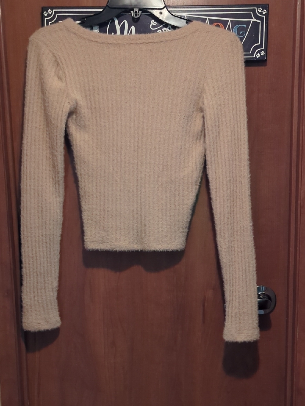 Hollister Soft Knit Button-Down Cardigan in Beige - Picture 3 of 3